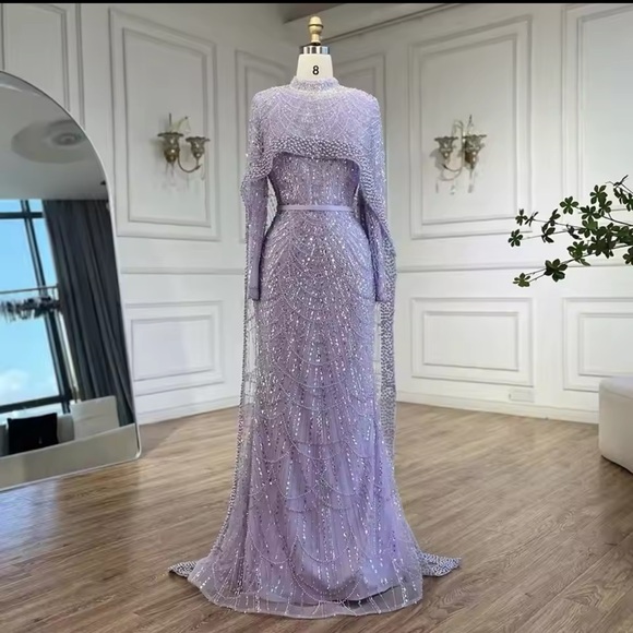 Dresses | Dubai Arabia Muslim Modest Mermaid Long Cape Luxury Evening ...